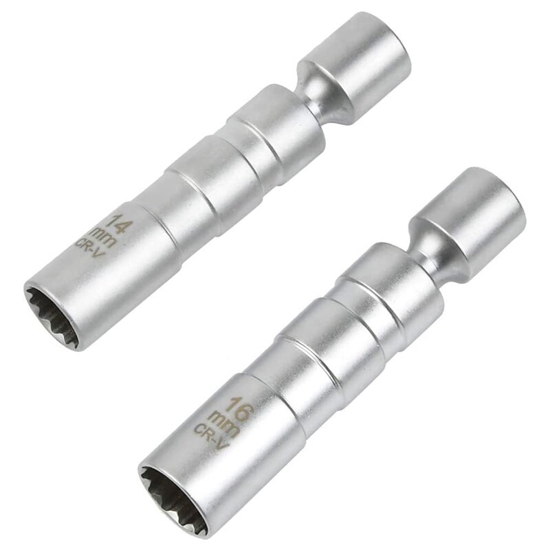 2 pezzi chiave universale flessibile per candele chiave magnetica per candele strumento di installazione per la rimozione delle chiavi a bussola