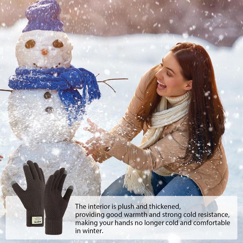 Теплые зимние перчатки, теплые зимние перчатки для сенсорного экрана для женщин, мягкие ветрозащитные теплые перчатки для бега, ТермоЗащита рук для