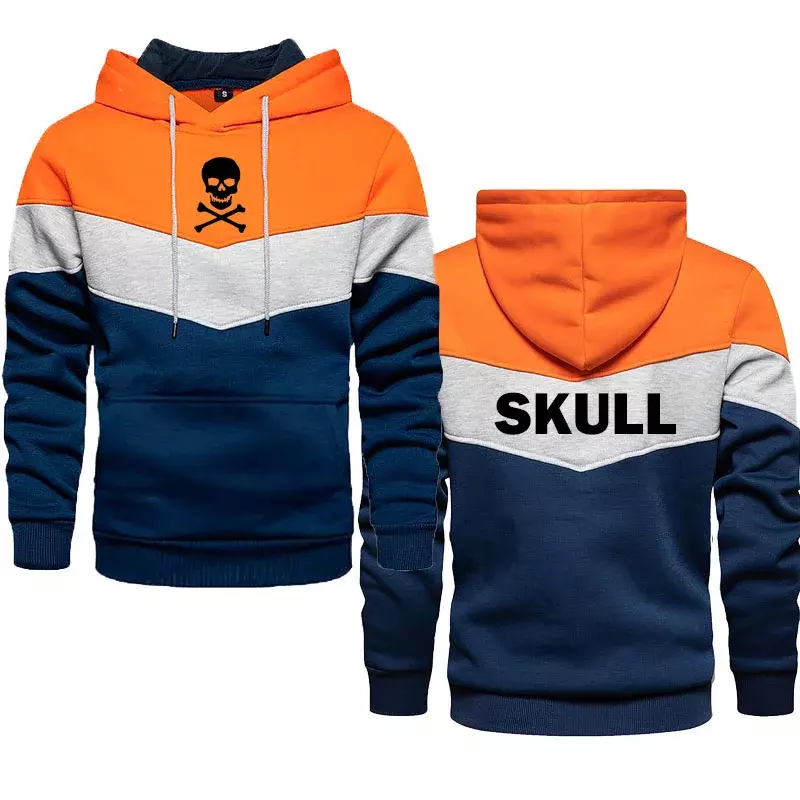 2023 Autumn Thick men's hoodie comfort fleece loose y2k men's pullover skull print Hip-hop High Quality Men's hoodie top