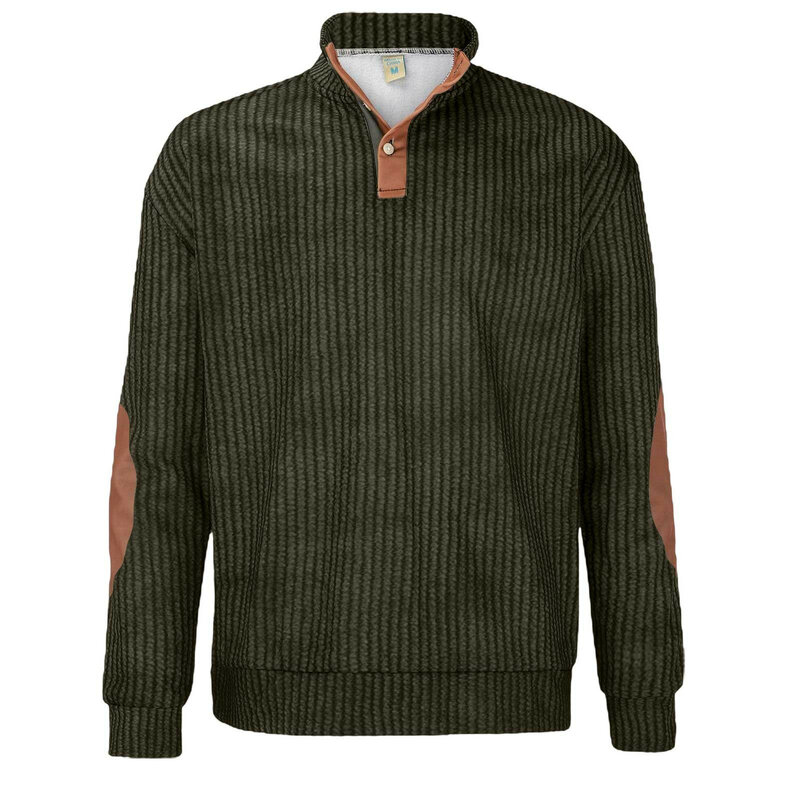 Sweatshirt Vintage kancing musim gugur pria, atasan Pullover lengan panjang, Sweatshirt kasual ukuran besar mode 2023