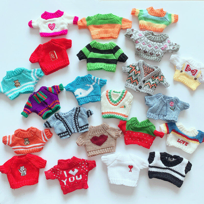 1pc Doll Clothes for 20cm Korea Kpop EXO Dolls Plush Star Doll's Clothing Sweater Stuffed Toy Outfit for Idol Dolls Accessories
