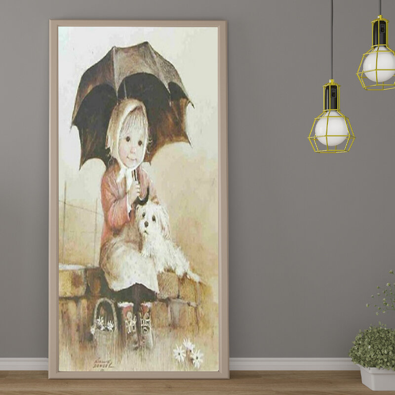 Chencerita 60X120Cm Ukuran Besar Diy Lukisan Minyak dengan Angka Gadis Lanskap Poster Kanvas Akrilik Lukisan Dinding Seni Dekorasi Rumah
