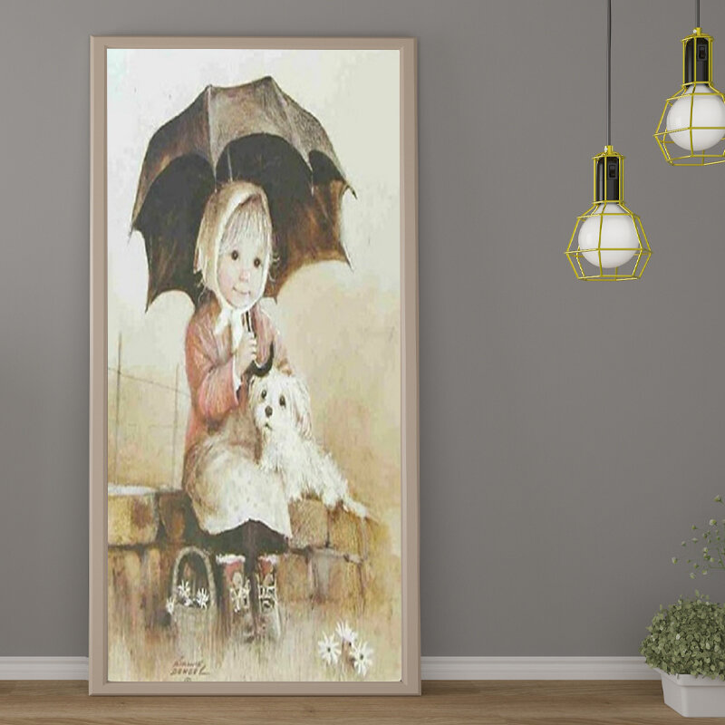 CHENISTORY 60X120Cm Kích Thước Lớn Tự Làm Tranh Sơn Dầu By Numbers Cô Gái Cảnh Quan Áp Phích Vải Acrylic Vẽ Tranh Tường Nghệ Thuật nhà Decorati