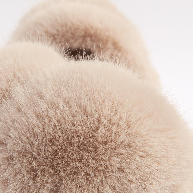イミテーションウサギの毛皮が付いた犬のマフ、ライトコーヒーイヤーマフ、厚くて豪華、新しい人気の家族、家族の会員、冬へのギフト、2024