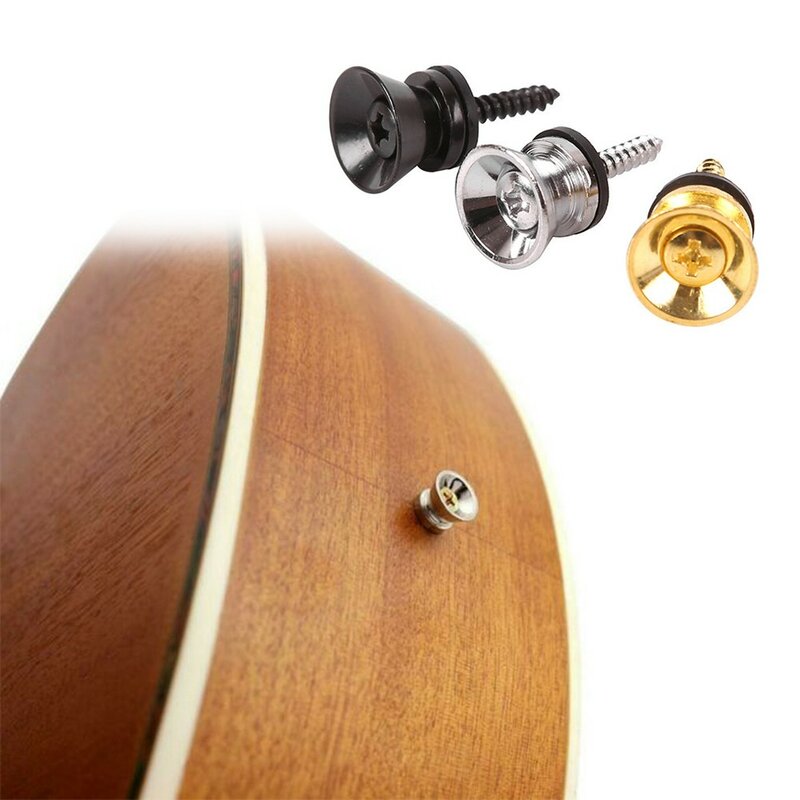 Tali pasak gitar sekrup 2 buah Aksesori tombol perlengkapan ujung tembaga Pasak Kunci gitar pengganti pin tahan lama