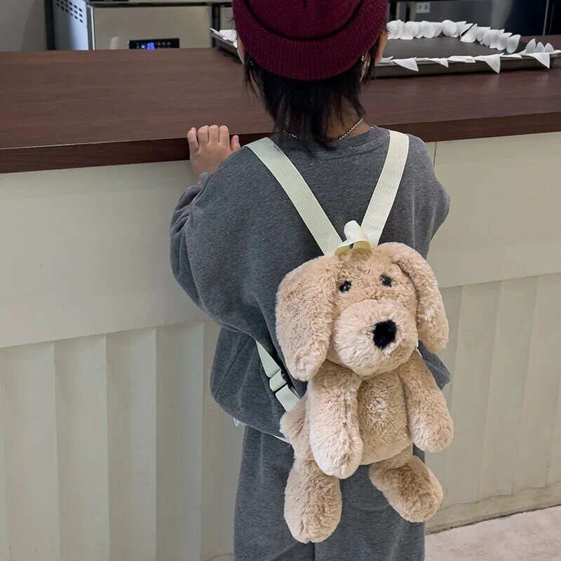 Детский рюкзак для дошкольного возраста, милый мультяшный плюшевый рюкзак с собакой для мальчиков и девочек, подарок с куклой, подходящая ко всему сумка для детской одежды