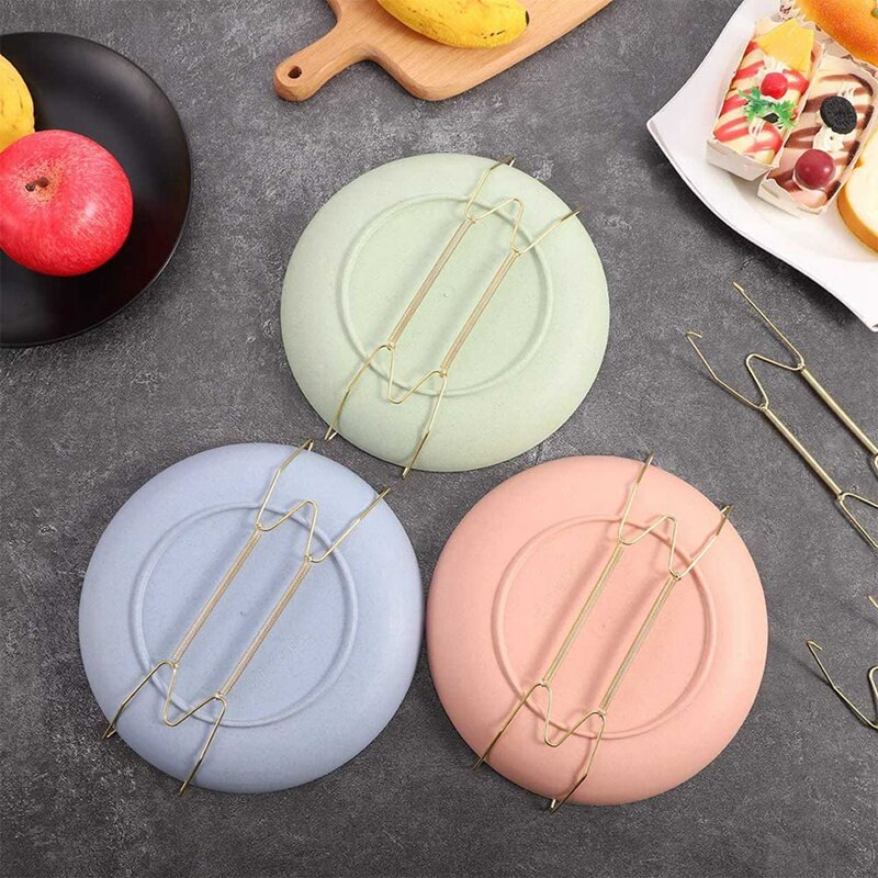 Edelstahl platte Kleiderbügel für Wände kompatible dekorative Platten Haken Geschirr Diaplay Halter mit 40 Stück Wand haken