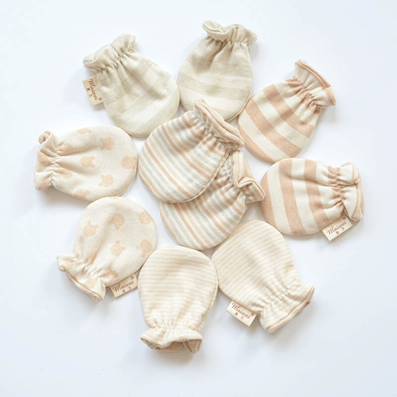 Guantes de algodón antiarañazos para bebé, protección facial, accesorios infantiles