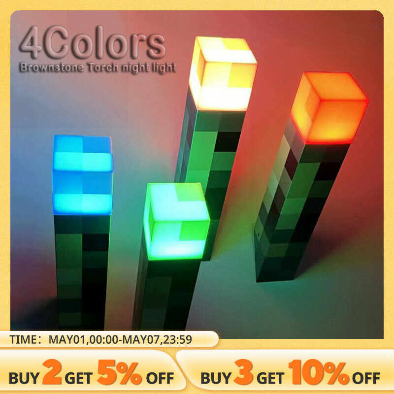 Brownstone Flashlight Torch Lamp Bedroom Decorative Light LED Night Light USB Charging with Buckle 11inch Children Gift