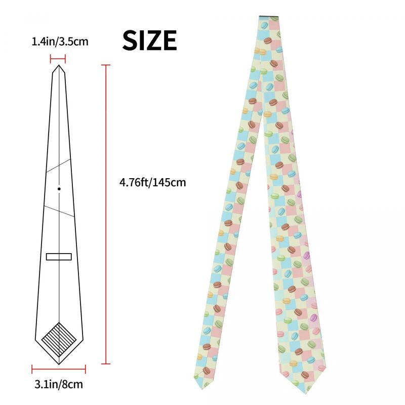 French Confection Macaron Cake Neckties Unisex Polyester 8 cm Neck Tie for Men Silk Narrow Daily Wear Cravat Wedding Accessories