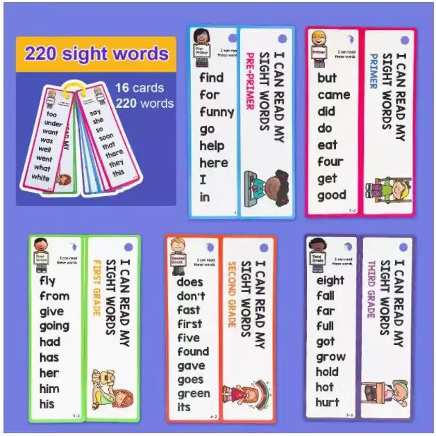 Engelse Zichtwoorden Leren Kaarten Voor Kinderen Woordenschat Bouwen Montessori Leren Speelgoed Kleuterschool Onderwijs Leermiddelen