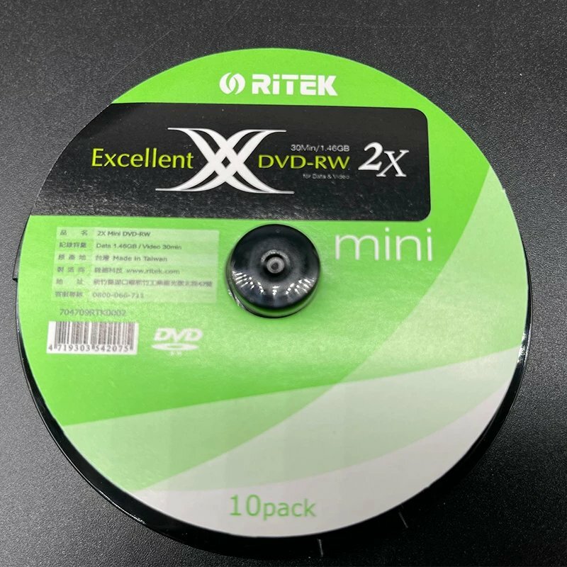 1/4/10 Stks/partij Ritek 3 ”8Cm Mini DVD-RW Lege Schijf Herschrijfbare Compact Disk 1.4G/30Min 1-2x Voor Camcorder Camera Video