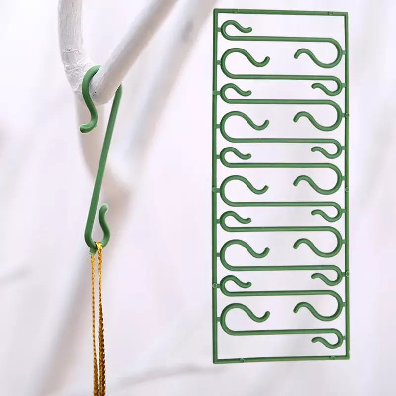 ConfexcellDecorative Products-Crochets pour planches, pendentif, 1 plaque, 10 crochets, vert, décoration de vacances, petit, plastique