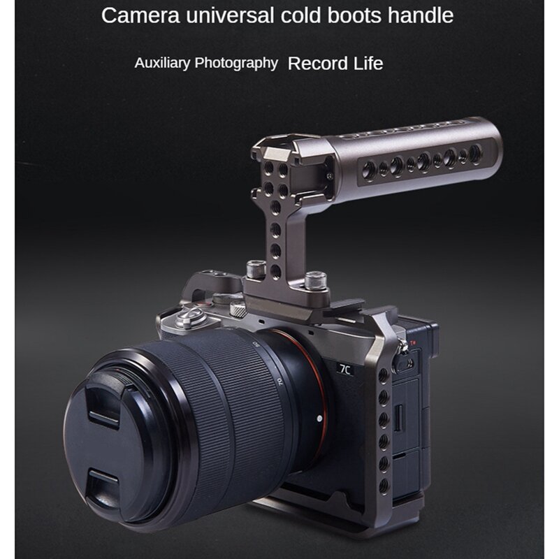 Kandang kelinci, peralatan fotografi logam 3 kepala kamera tunggal panas pegangan atas aksesoris ekstensi