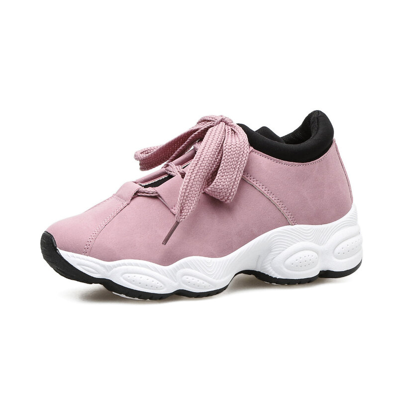 Women's shoes casual students thick soled sports  running  women's single shoes, and height increasing shoes