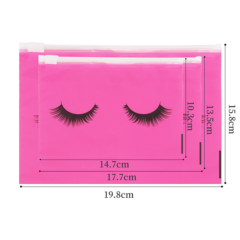 10pcs Eyelash Aftercare Bags With Zipper Toiletry Makeup Pouch Cosmetic Travel Beauty Tool Packaging Lash Extension Supplies