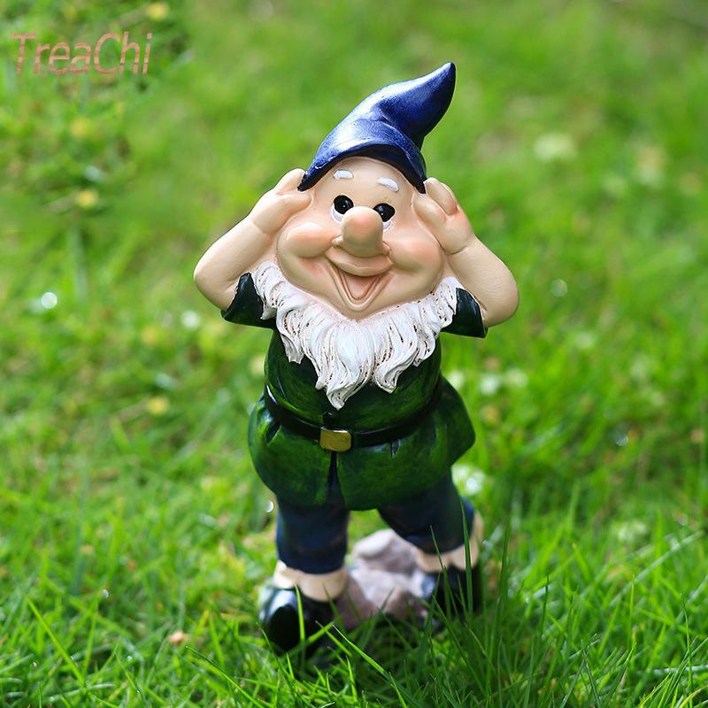Garden Decorations Dwarves Don't Listen Don't Look Don't Tell Resin Crafts Dwarf Statues Old Man Christmas Gifts Resin Ornaments