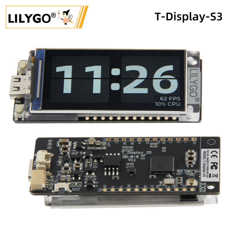 LILYGO® T-Display-S3 ESP32-S3 1,9 дюймов ST7789, плата разработки с ЖК-дисплеем, Wi-Fi, Bluetooth 170, беспроводной модуль, разрешение 320 *