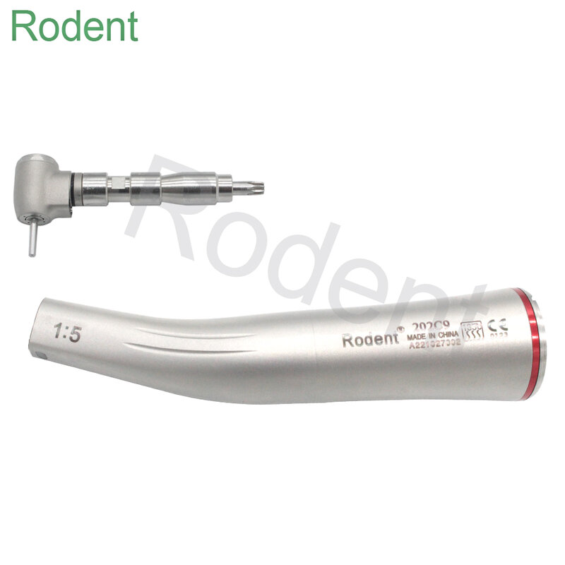 Dental Fabrik ausrüstung Zunehmende Rot Ring 1:5 mit Licht Contra Winkel handstück Taster dental handstück