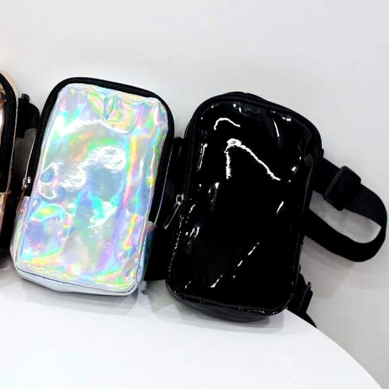 Многоцветная сумка на молнии для женщин, голографическая сумочка на бедро, регулируемые ремешки, поясной кошелек для фотографий, подарок на день рождения