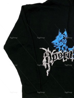 Black sweater hoodie new blue anime print double pony print personalized letter casual hoodie 2022 new men's and women's tops