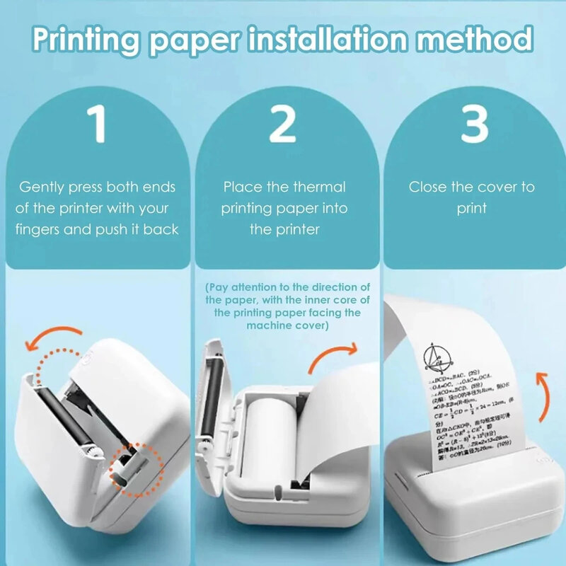 10Pcs Mini Printer Paper, 57 x 25 mm Self Adhesive Thermal Paper Printable Sticker Paper for Pocket Thermal Printer