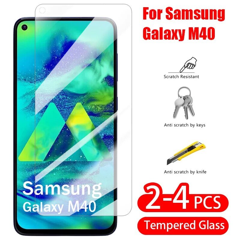 For Samsung Galaxy M40 Screen Protector Tempered Glass Protective Phone Screen Flim Full Cover HD 9H Flim For Samsung Galaxy M40