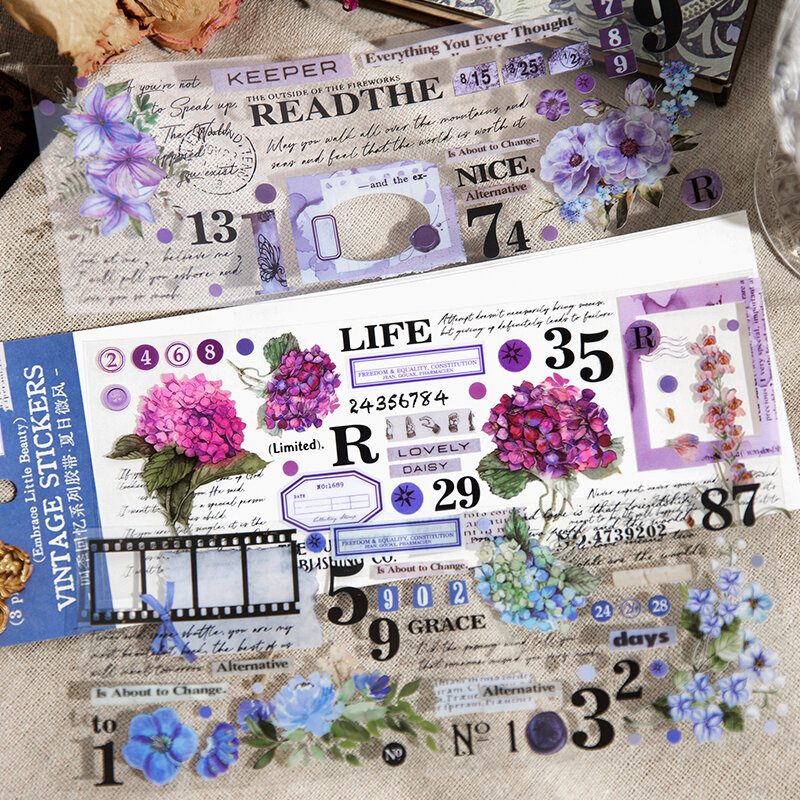 12 confezioni/lotto di ricordi della serie Four Seasons retro message PET sticker