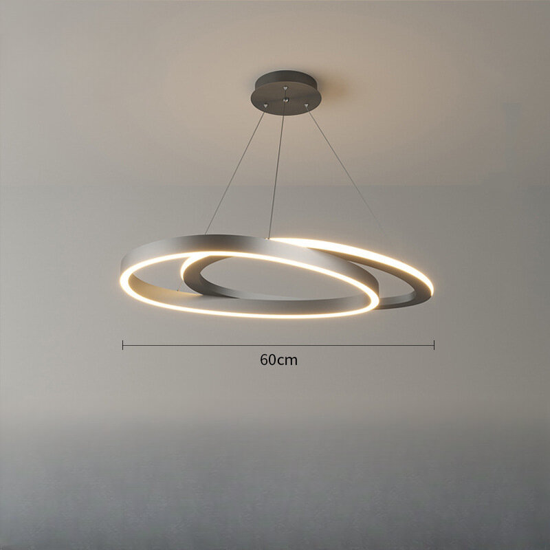 Lámpara de araña para sala de estar, luz de diseño de restaurante en forma de anillo simple posmoderna, iluminación creativa de dormitorio minimalista de lujo