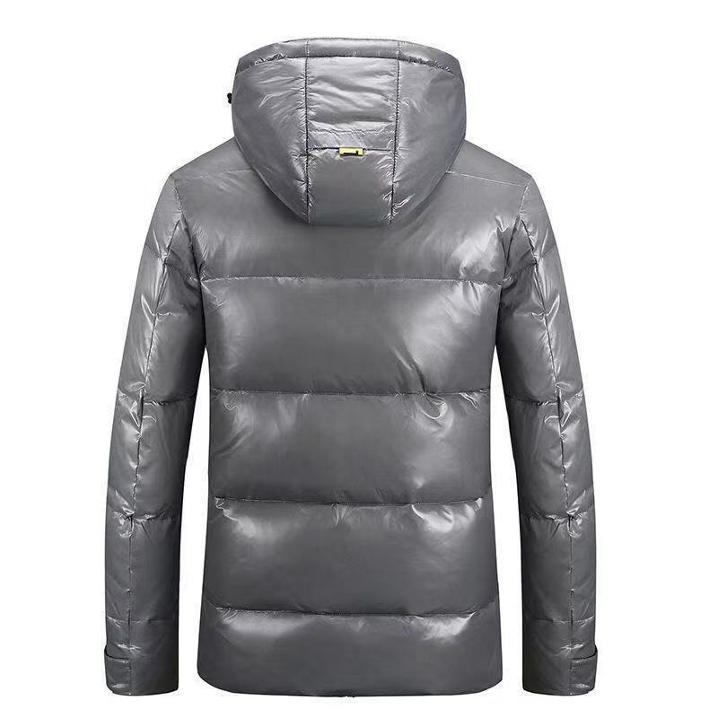 Modischer Daunen mantel mit glänzender Oberfläche für Männer und Frauen wasserdichte abnehmbare Kapuze Puffer Jacken Unisex Oberbekleidung JK-963