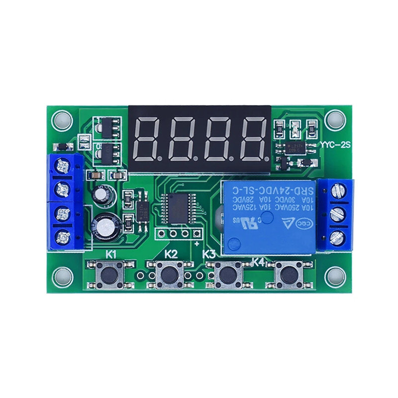 YYC-2S LED Display Adjustable Programmable delay time relay module 5V12V24V fixed time decoupling pulse cycle power off trigger