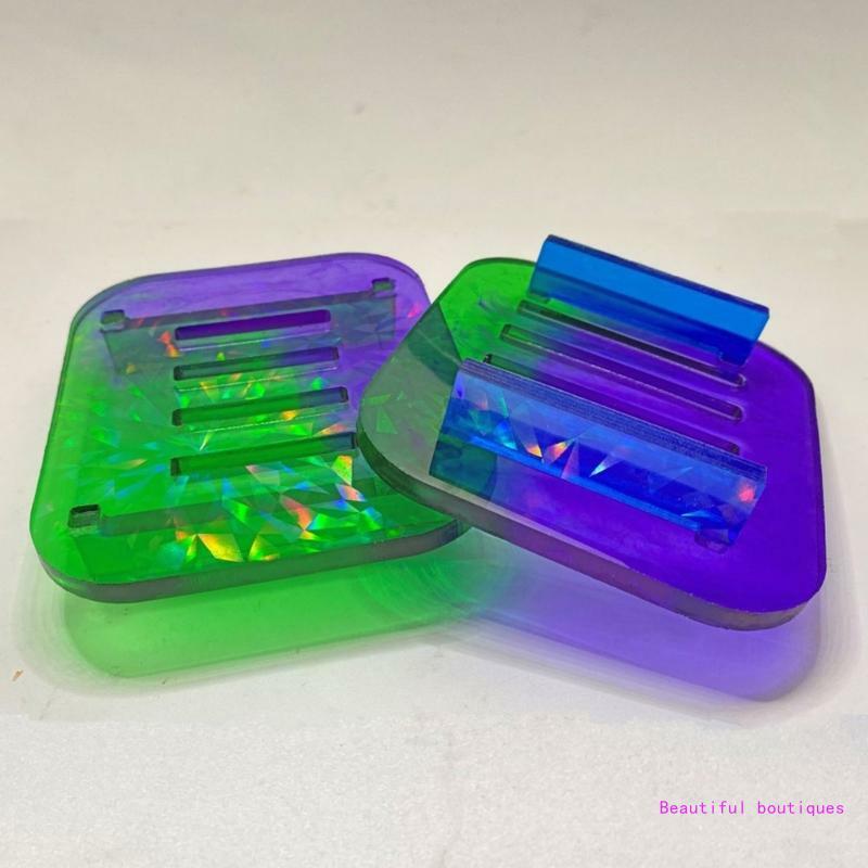 Holographic Coaster Storage Box Mold Coasters Holder Resin Mold Silicone Coaster Storage Rack Mold for DIY Crafts DropShip