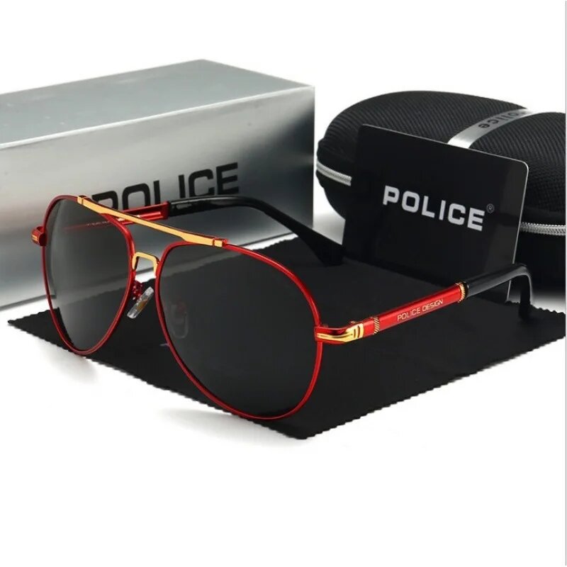 Quadro grande óculos polarizados, alta definição, resistente UV, polícia ao ar livre, óculos de motorista, novo