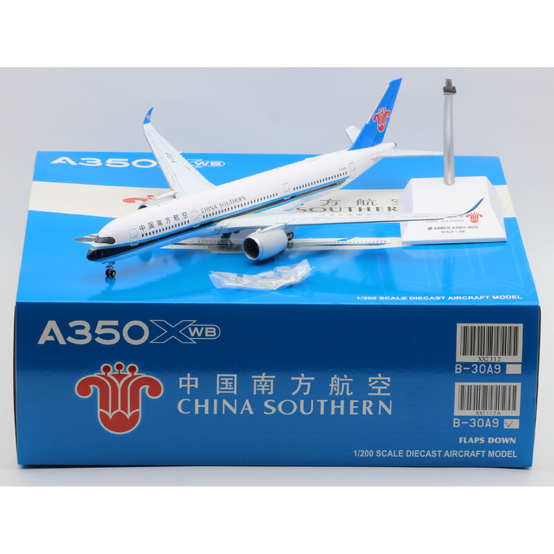 XX2312A โลหะผสมสะสมเครื่องบินของขวัญ JC ปีก1:200 China Southern Airbus A350-900XWB เครื่องบิน Diecast รุ่น B-30A9 Flaps ลง