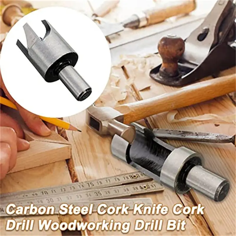8pcs Wood Hole Plug Cutter Set-Carpentry Wood Plug Cutter Straight & Tapered Claw Type Drill Bit Set Precision Cutting