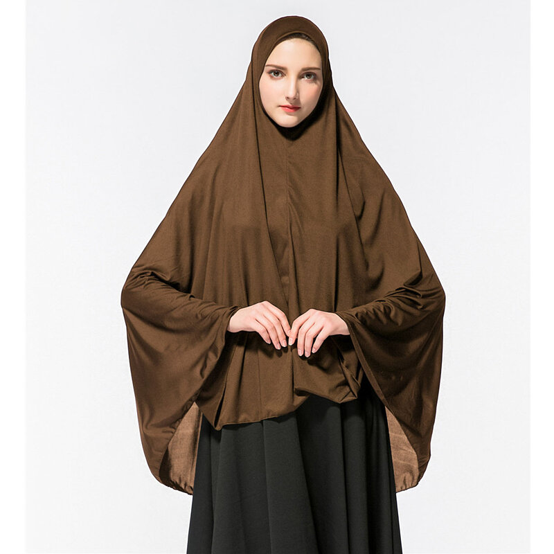 Lungo Khimar musulmano abaya donne Overhead Hijab sciarpa velo preghiera indumento islamico arabo copertura completa copricapo Burqa Niqab abbigliamento