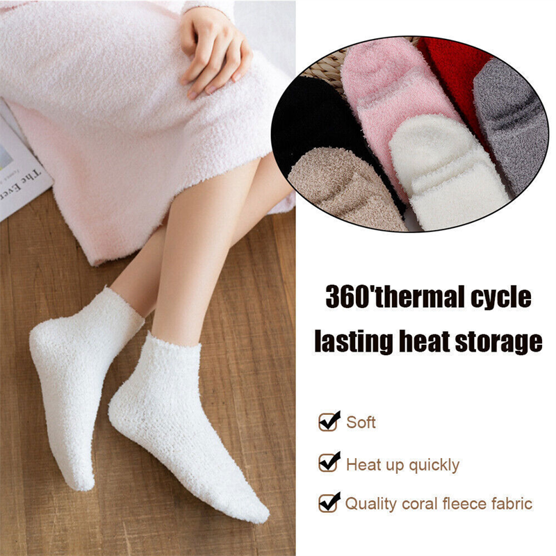 Jednolity kolor termiczne skarpety damskie miękki pluszowy jesień zima grube ciepłe skarpety damskie moda domowa utrzymać ciepłą podłogę na sen