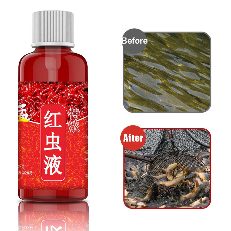 60ML Liquid Blood Worm Flavor Bait Additive Concentrated Red Worm Liquid Attractor Bass Cod Carp Catfish Fishing Accessories