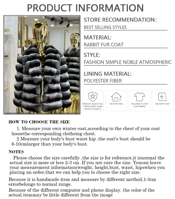 Alberchilla-Manteau de Luxe en Vraie Fourrure de Lapin pour Femme, Veste d'Hiver, Vêtements les Plus Connus, 2024