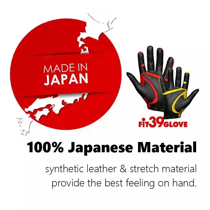 ถุงมือกอล์ฟญี่ปุ่นคลาสสิกยืดหยุ่นสูงชายหญิงถุงมือกีฬากอล์ฟทนต่อการสึกหรอและระบายอากาศ # มือซ้าย