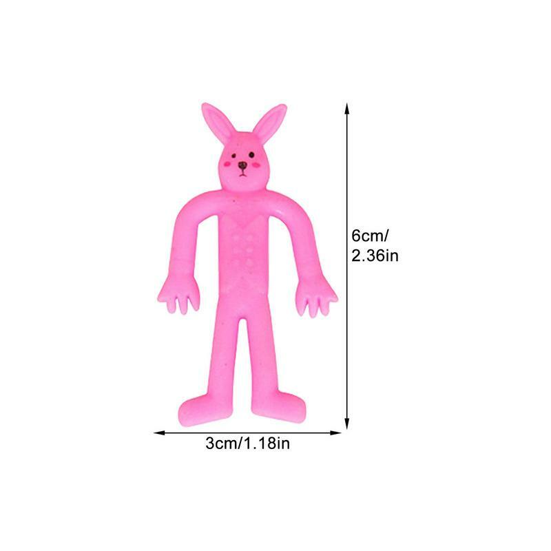 Elastico TPR coniglio pieghevole durevole spremere morbido adorabile sicuro giocattolo antistress per bambini famiglia compleanno natale regali divertenti
