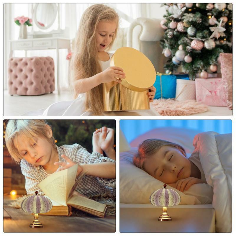 Sea Urchin Vintage Night Light, Lâmpada de mesa para quarto, Sala de estar, Candeeiro de mesa bonito para crianças