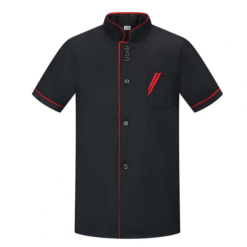 Uniforme da camisa do chef do restaurante que cozinha a roupa resistente ao desgaste grandes botões secos rápidos uniforme do chef