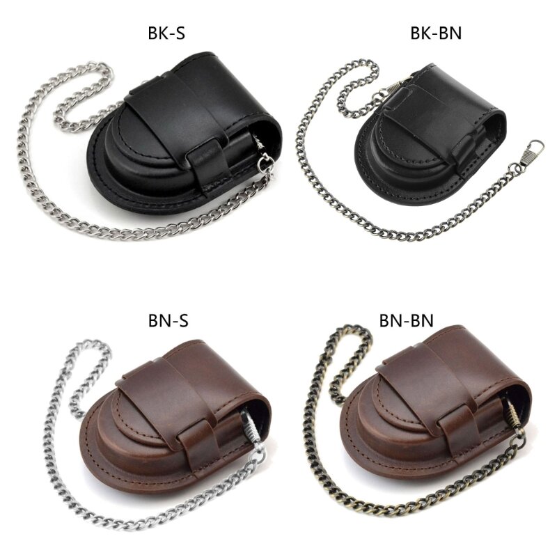 Новая кожаная сумка для хранения карманных часов с цепочкой, аксессуары для хранения часов