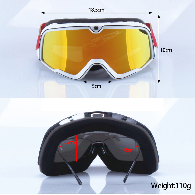 Gafas de sol de motocicleta para deportes al aire libre, Retro, Motocross, ciclismo, a prueba de viento, antiarena, todoterreno, gafas universales