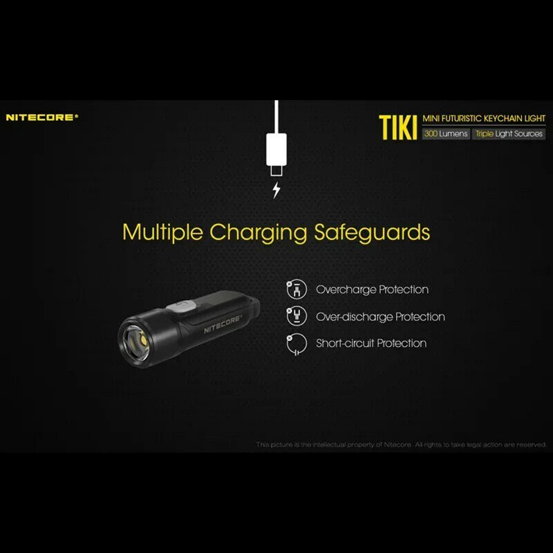 NITECORE TIKI TIKILE 300Lumens Mini Móc KHóa Đèn Ba Lihgt Nguồn USB-Sạc Di Động Chiếu Sáng Tia UV Cho Ngoài Trời