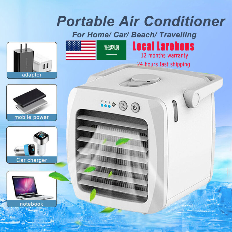 Climatiseur portable, mini ventilateur, refroidissement rapide et facile, USB, pour chambre, été