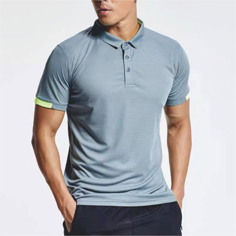 Szybkoschnąca sportowa koszulka Polo oddychająca klapa koszulka Polo z krótkim rękawem koszule