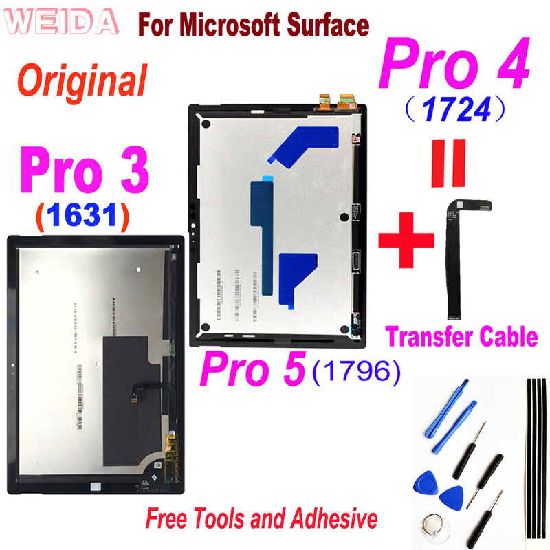 New Original Surface Pro 5 LCD for Microsoft Surface Pro 3 1631 Pro 4 1724 Pro 5 1796 LCD Display Touch Screen Digitizer