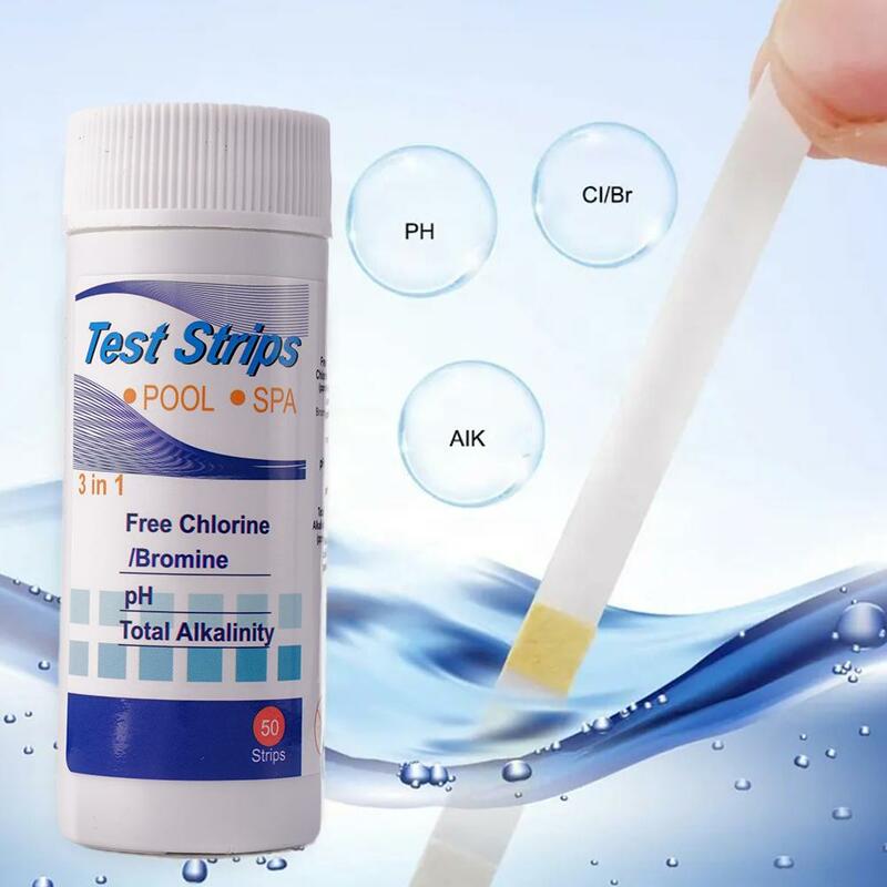 3-in-1 Swimming Pool Water Test Paper PH Chlor Alkali Hardness Hot Water Paper Test Spring Bromine Test Paper H4V2